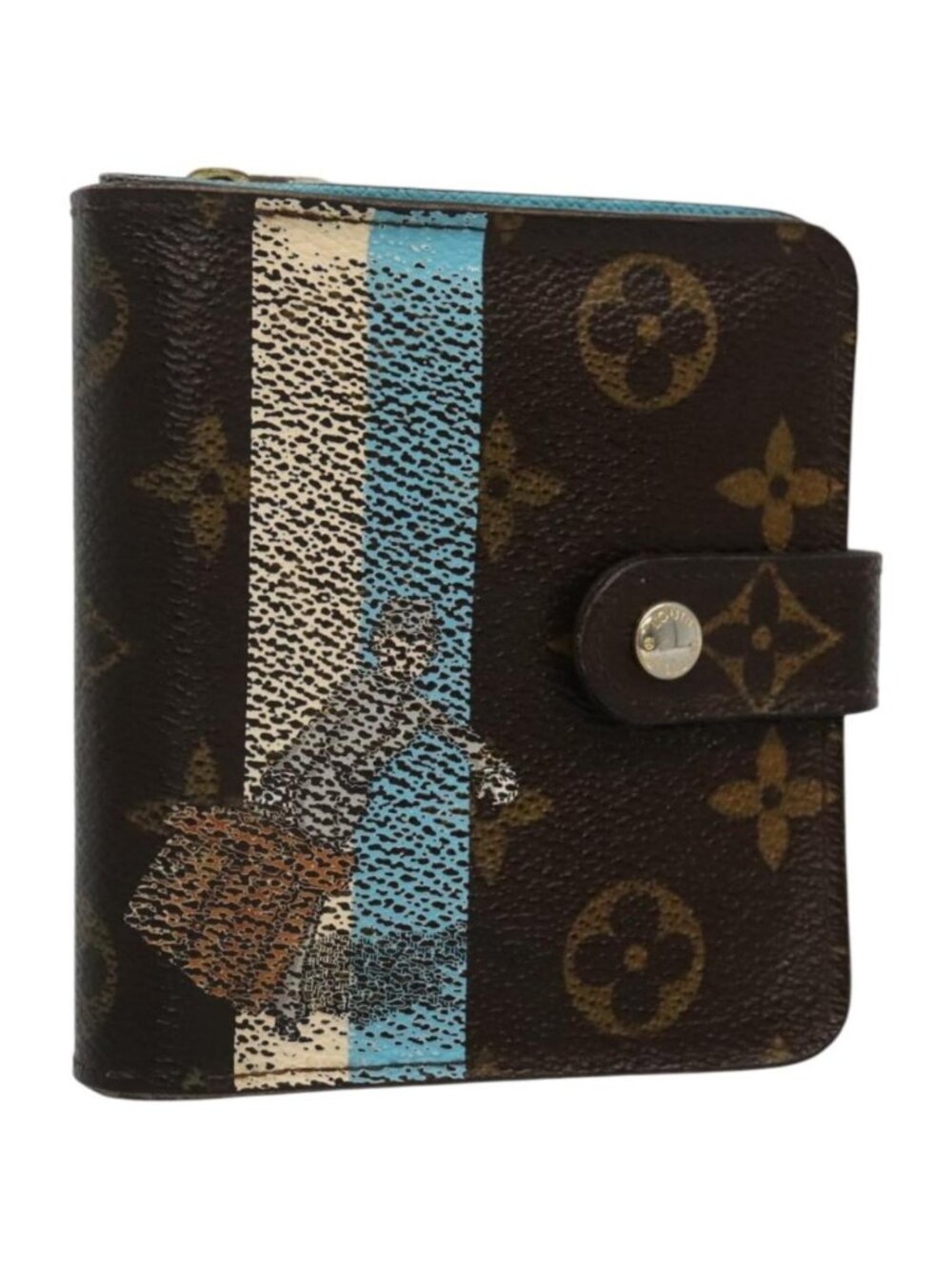 LOUIS VUITTON Monogram Groom Compact Zip Wallet Blue M60036